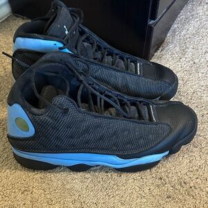Jordan Black and Blue Athletic Shoes